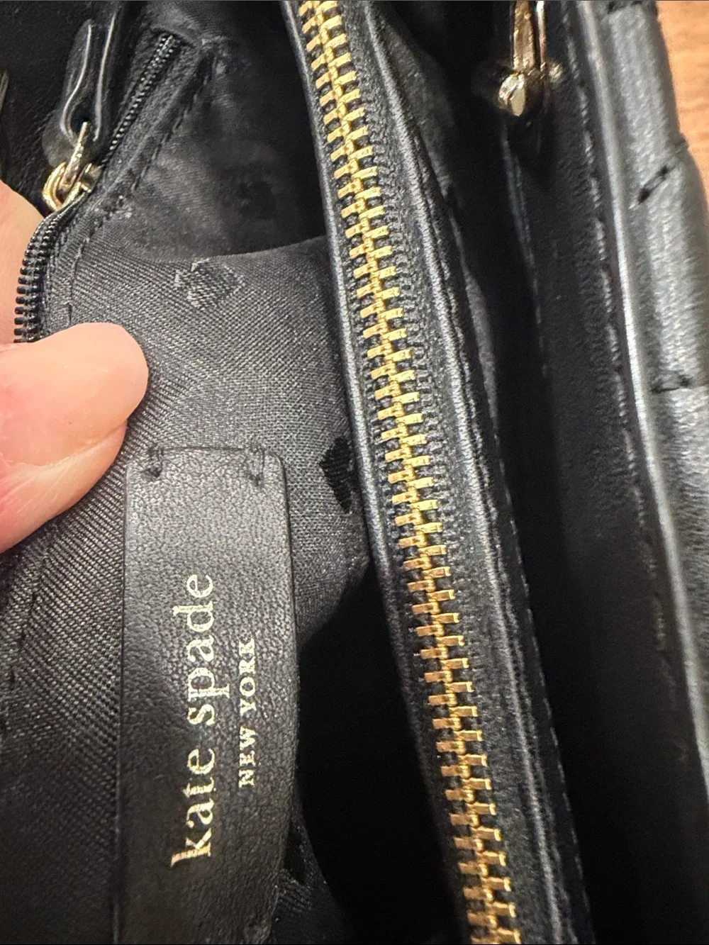 kate spade Black Quilted Leather Tote with Chain Accents
